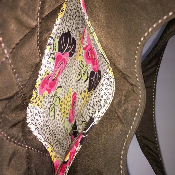 Vera Bradley Quilt Microfiber Purse Espresso Brown - Picture 6 of 7